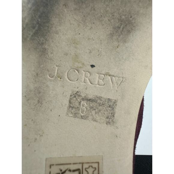 J. Crew D'Orsay Pointed Toe Leather Suede Flats Size 6 Burgundy Maroon E0033 - Picture 6 of 12